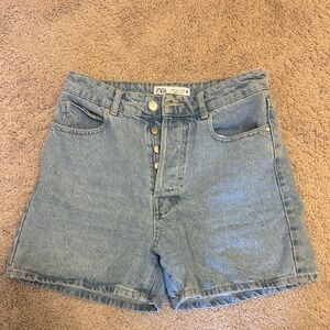 Zara High-waisted Light Wash Jean Shorts